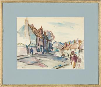 BERNARD GUSSOW Two watercolors.